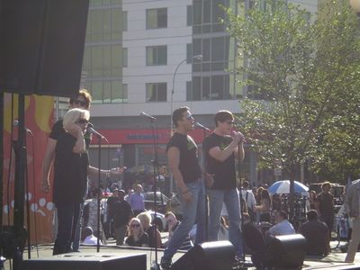Nancy Opel, Celina Carvajal, Nick Cordero, Nicholas Rodriguez and Jonathan Root Photo