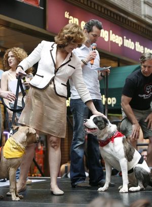Bernadette Peters, Alice Ripley, J. Robert Spencer and a 'Barks' buddy! Photo