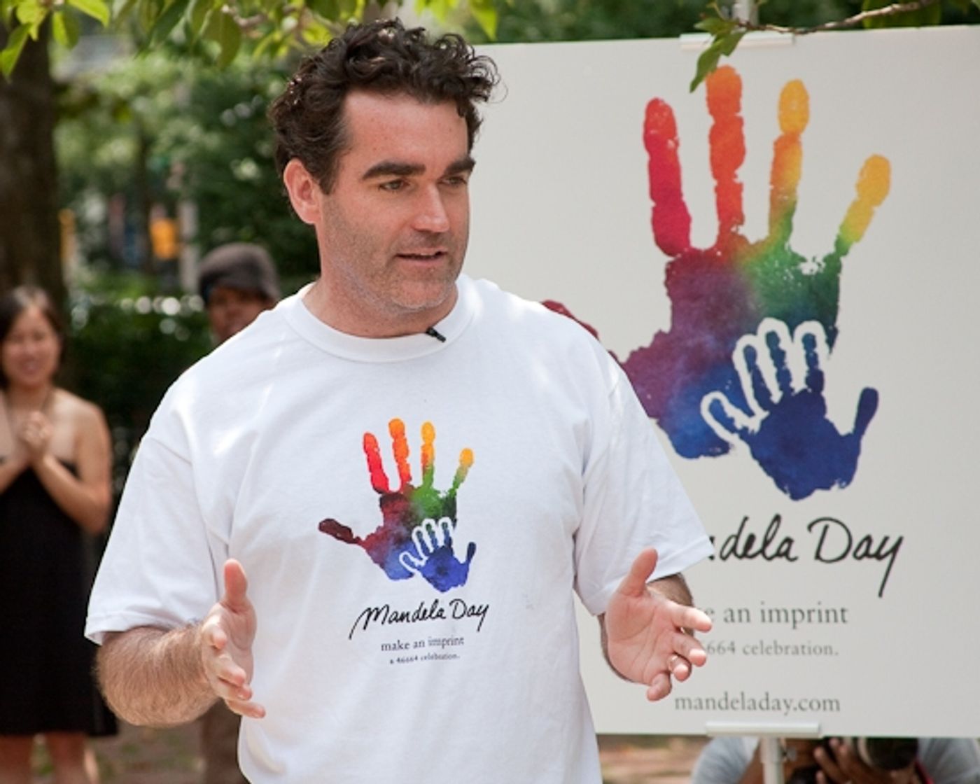 Photo Coverage: SHREK Star Brian d'Arcy James Visits 'MANDELA DAY' In Washington Square Park  Image