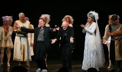 Eric Idle and composer John Du Prez

 Photo