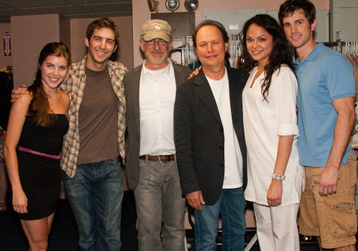 Josefina Scaglione, Cody Green, Steven Spielberg, Billy Crystal, Karen Olivo and Matt Cavenaugh at 