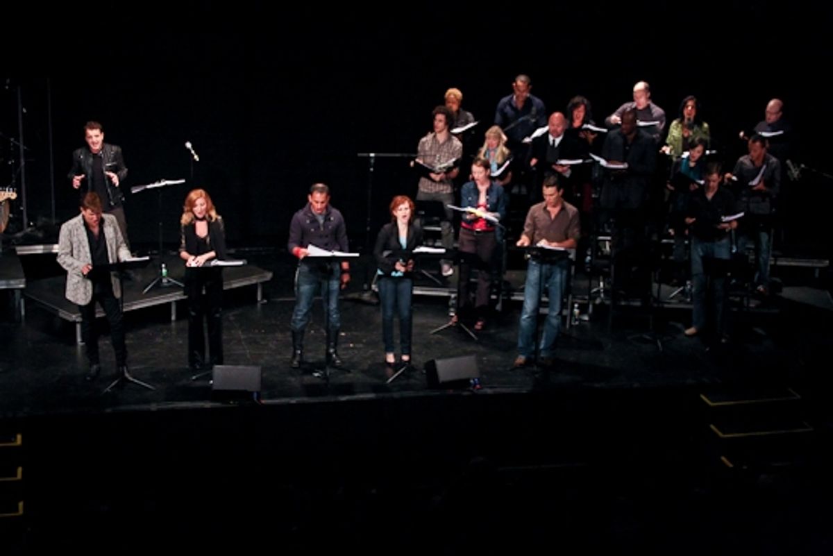 Euan Morton, David Edwards, Anastasia Barzee, Autumn Hurlbert, Matt Bogart and the cast at 