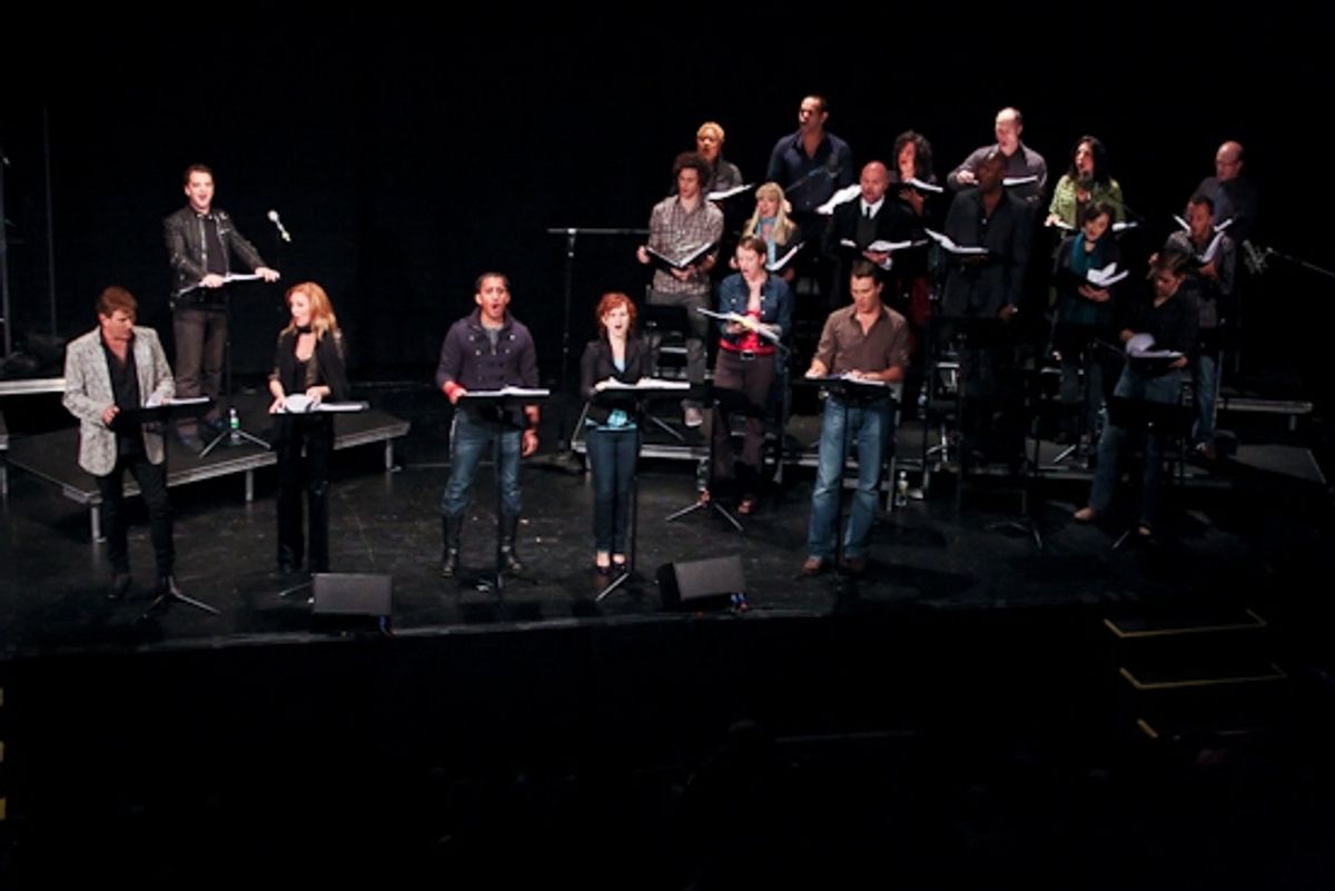 Euan Morton, David Edwards, Anastasia Barzee, Autumn Hurlbert, Matt Bogart and the cast at 