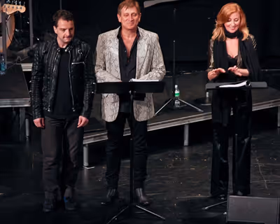 Euan Morton, David Edwards and Anastasia Barzee

 Photo