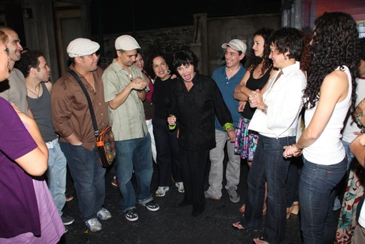 Javier Munoz, Eliseo Roman, Lin-Manuel Miranda, Chita Rivera, Mandy Gonzalez, Priscilla Lopez and Janet Dacal at 