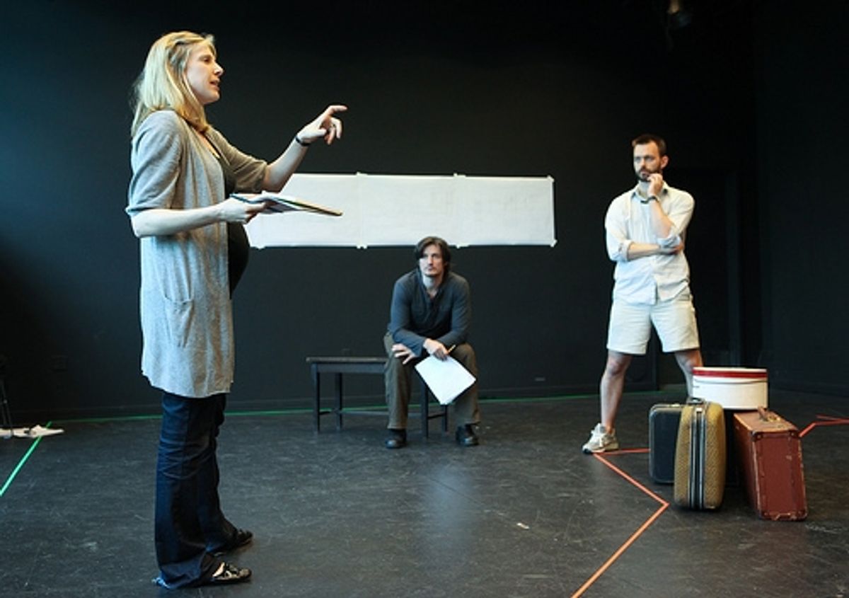 Carolyn Cantor directs the cast (Gareth Saxe as Vladimir and Jason Dechert as Andrei) at 