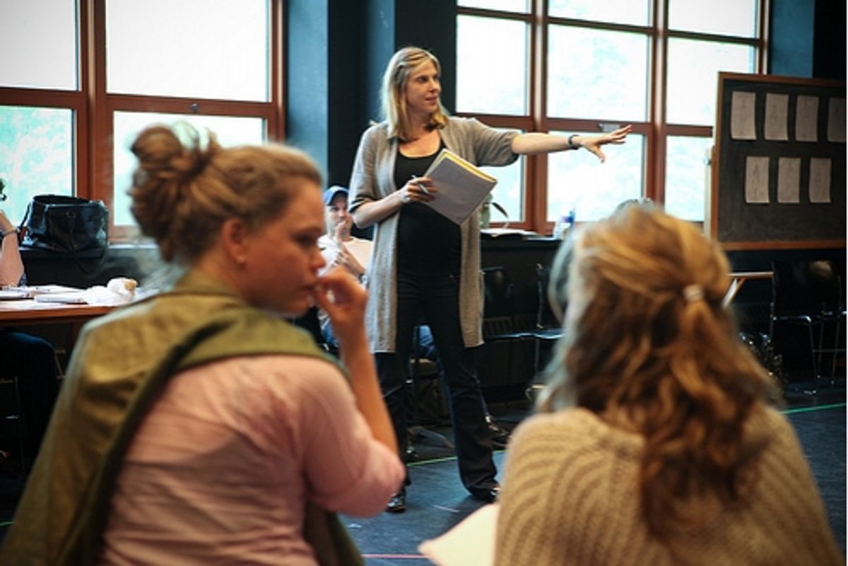 Carolyn Cantor directs the cast (Ana Reeder as Margarita and Bess Wohl as Galina)  at 