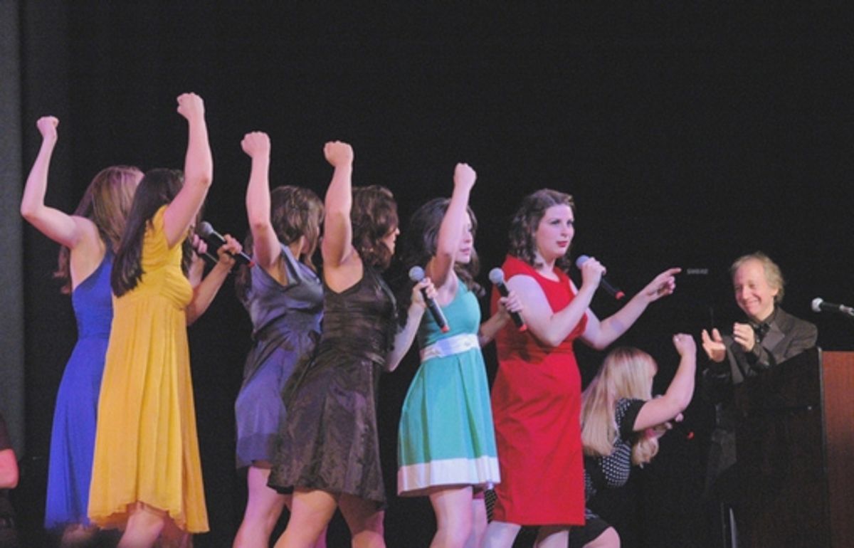 Kristin Dausch and the ladies with Scott Siegel at 'Broadway's Rising Stars III' at Town Hall