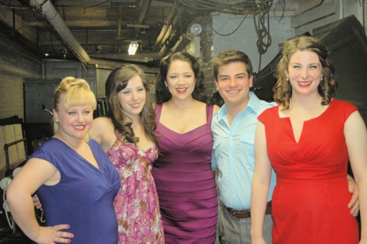 Tricia Burns, Dara Hartman, Christina Arranda, Antonio Addeo and Kristin Dausch at 'Broadway's Rising Stars III' at Town Hall