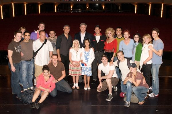 Taylor Hicks, Prime Minister Stephen Harper and the Cast of GREASE Photo
