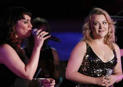 Eden Espinosa and Audra Mae in "ME" - Ford Amphitheatre Photo