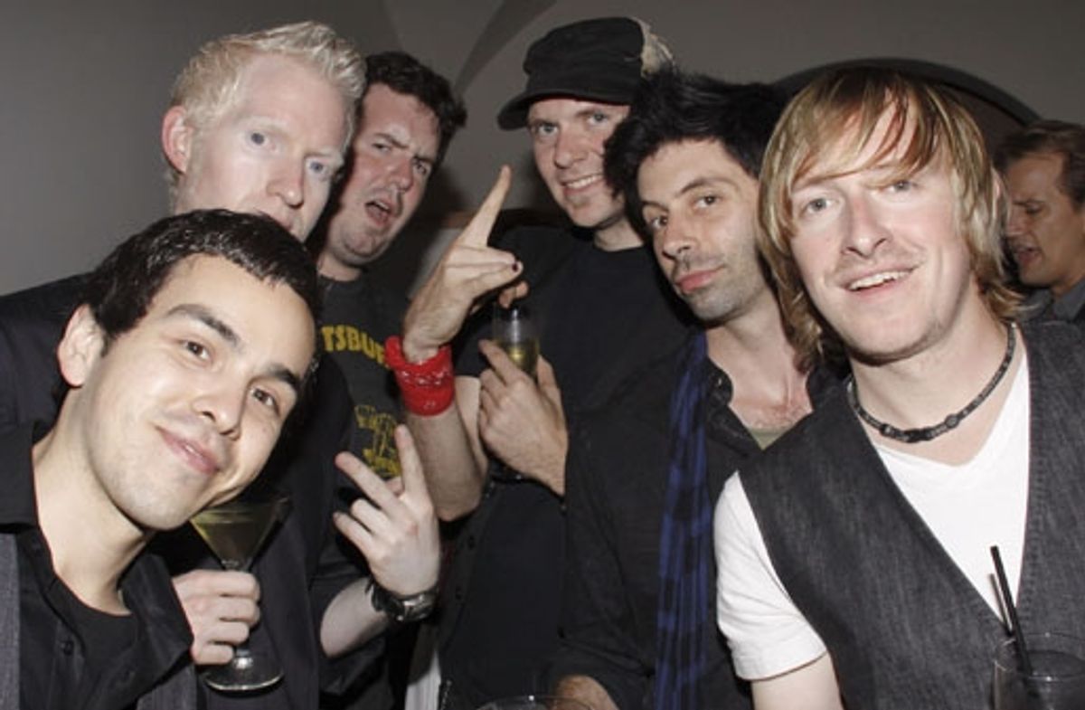 'ME' band - Nick Perez (Guitar), Aron Forbes (Guitar), Friend, Justin Hosek (Bass), Matt Lucich (Drums) and Jonny Morrow at 