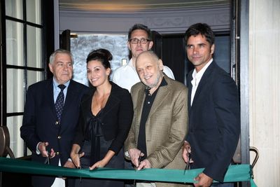 Lee Adams, Gina Gershon, Robert Longbottom, Charles Strouse and John Stamos Photo