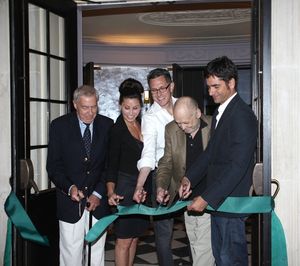 Lee Adams, Gina Gershon, Robert Longbottom, Charles Strouse and John Stamos Photo