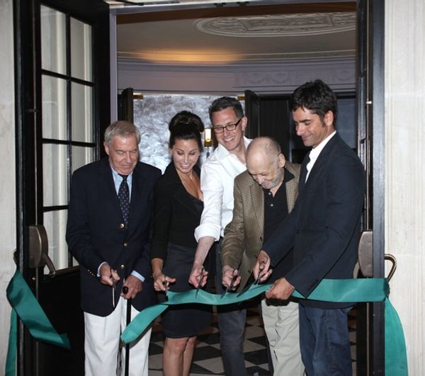 Lee Adams, Gina Gershon, Robert Longbottom, Charles Strouse and John Stamos Photo