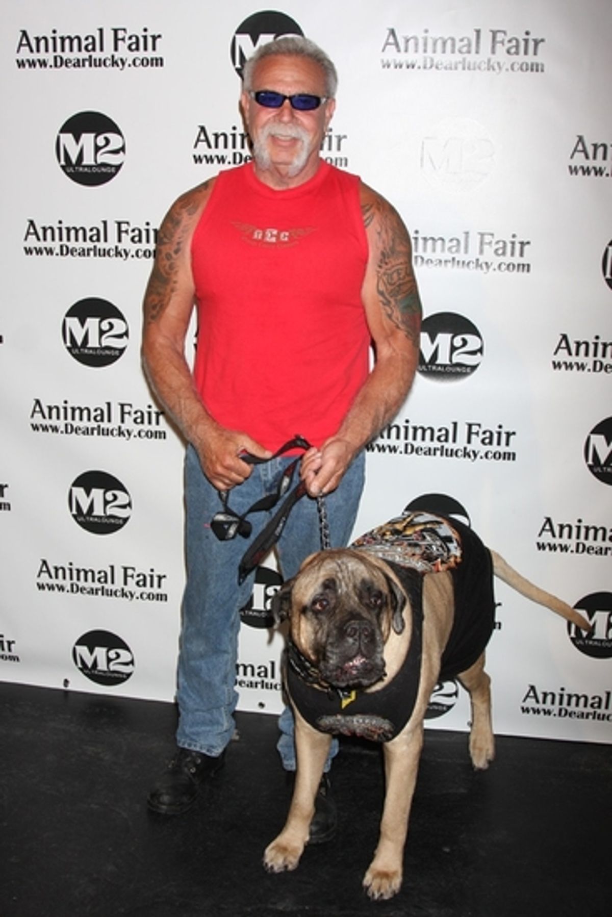 Paul Teutul Sr. (TLC's American Chopper) with his dog Gus at 