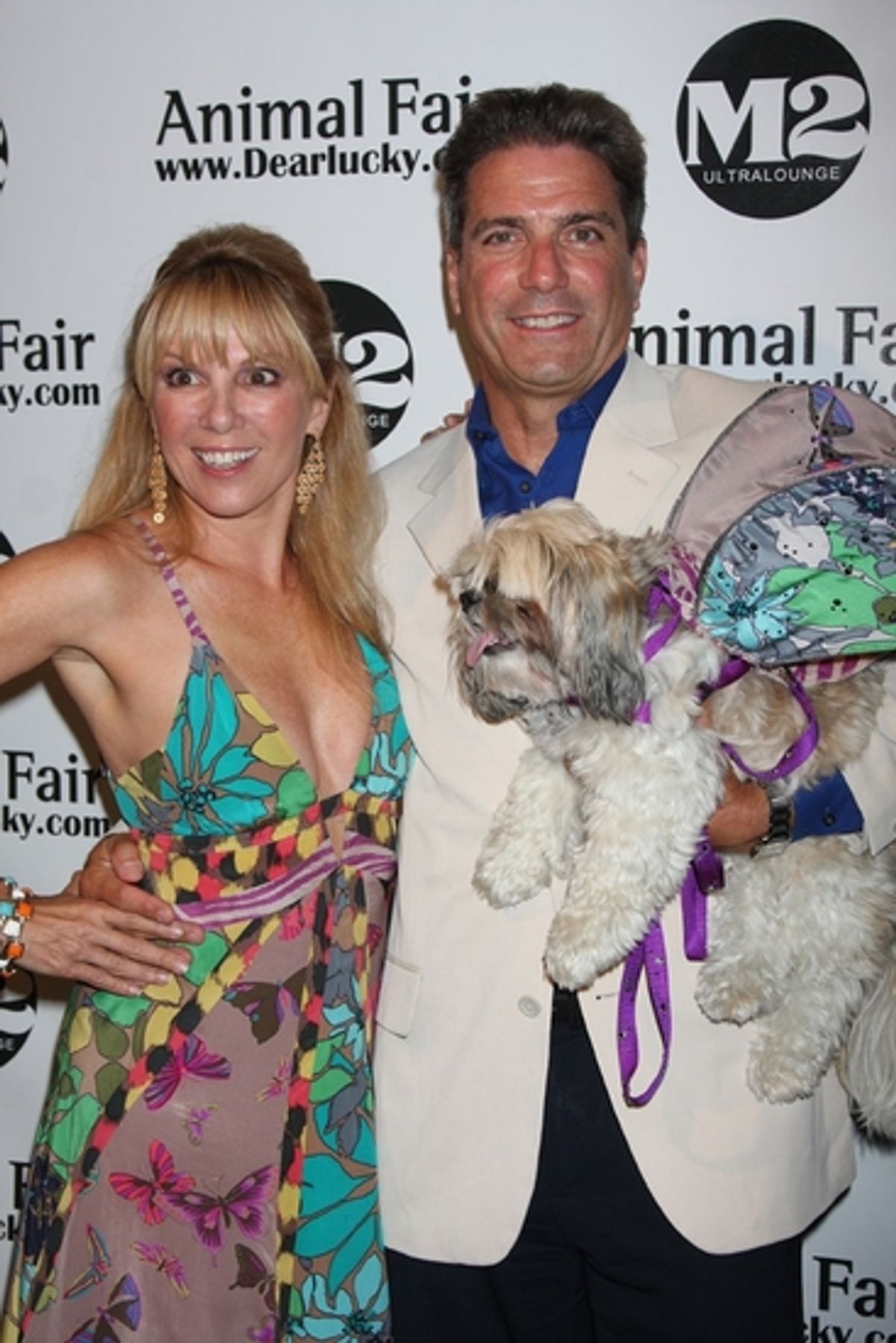 Ramona Singer (Bravo TV's Real Housewives of New York) with husband Mario and their dog Coco at 