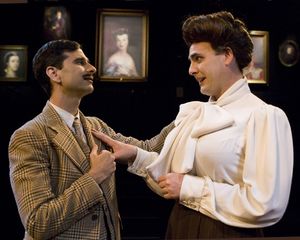John Cariani (Lord Edgar Hillcrest) and Jeffrey M. Bender (Lady Enid Hillcrest) @ BroadwayWorld John Cariani (Lord Edgar Hillcrest) and Jeffrey M. Bender (Lady Enid Hillcrest) Photo