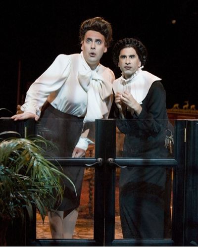 Jeffrey M. Bender (Lady Enid Hillcrest) and John Cariani (Jane Twisden) Photo