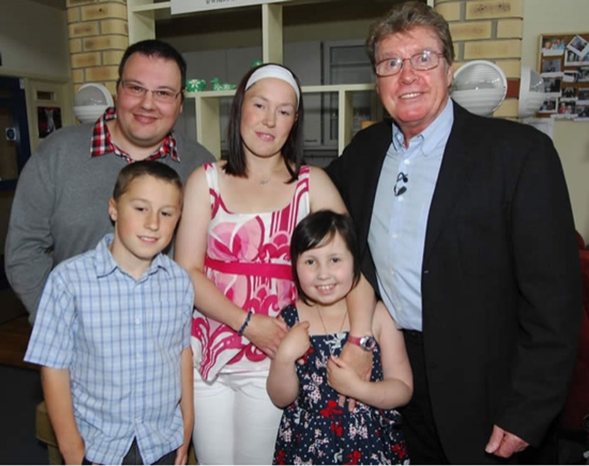 Michael Crawford visits Eckersley House in support of 'The Big Move' campaign for The Sick Children's Trust at 