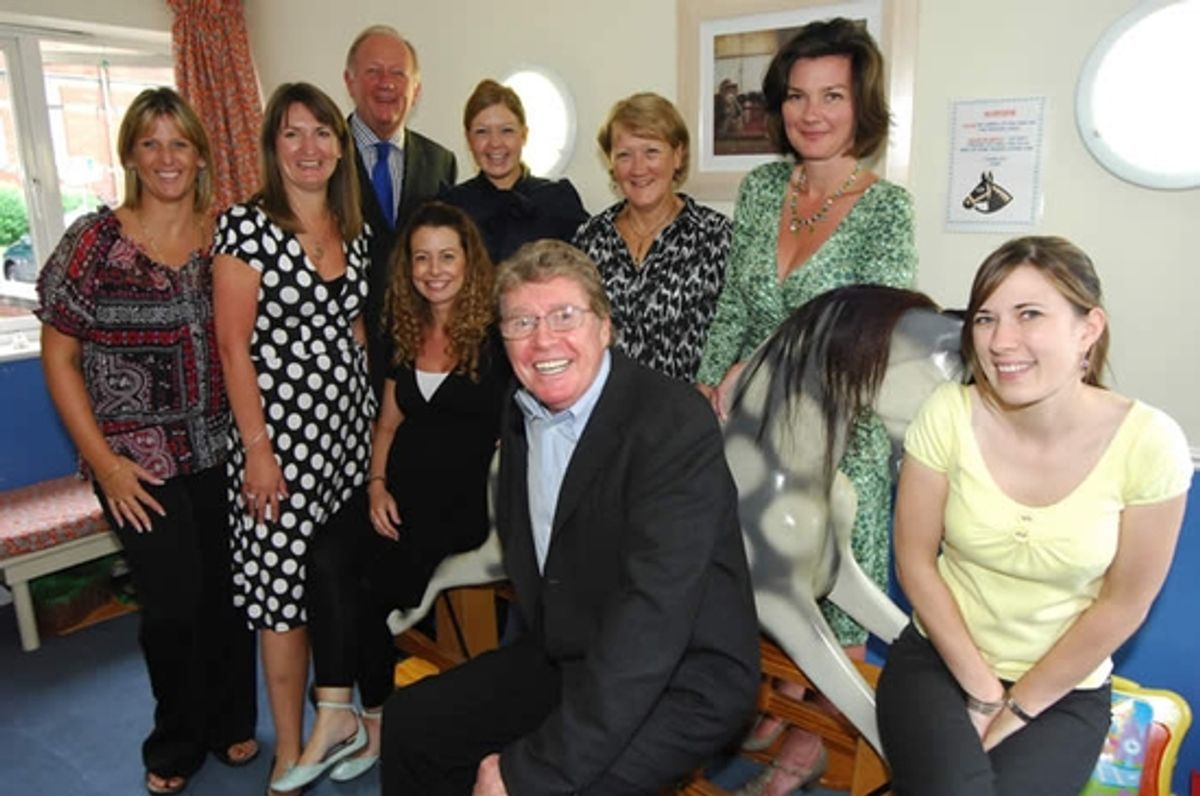 The Eckersley House staff with Michael Crawford at 