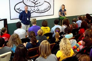 Sutton Foster and students @ BroadwayWorld Sutton Foster and students Photo
