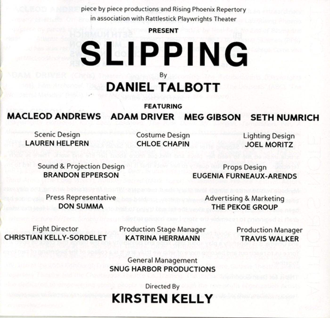 Photo EXCLUSIVE: 'SLIPPING' Ends Limited Sold Out Run  Image