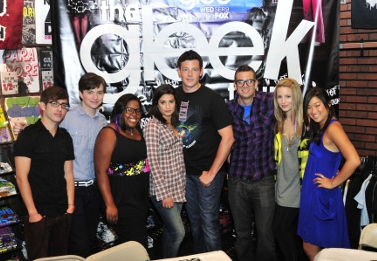 Kevin McHale, Chris Colfer, Amber Riley, Lea Michele, Corey Monteith, Mark Salling, Dianna Agron and Jenna Ushkowitz  at 