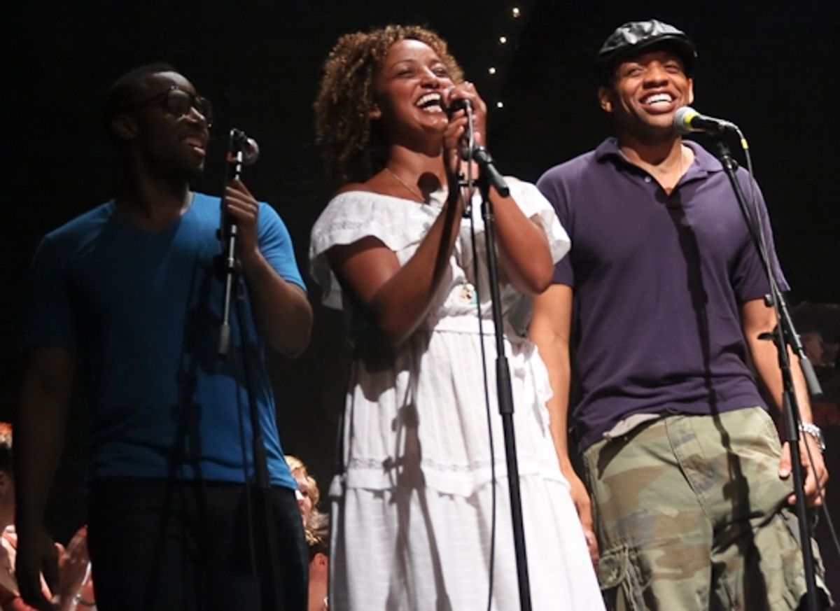 Maurice Murphy, Asmeret Ghebremichael, and Derrick Baskin at 