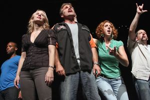 Maurice Murphy, Sarah Saltzberg, Marc Kudisch, Alison Cimmet, and Jason Kravits Photo