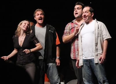 Sarah Saltzberg, Marc Kudisch, Greg Hildreth, and Jason Kravits Photo