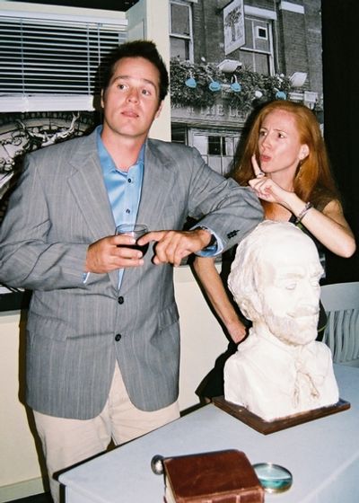 Edward McCloud as theatrical producer Peter Brand and Molly McGrath as Becky Fryman Photo