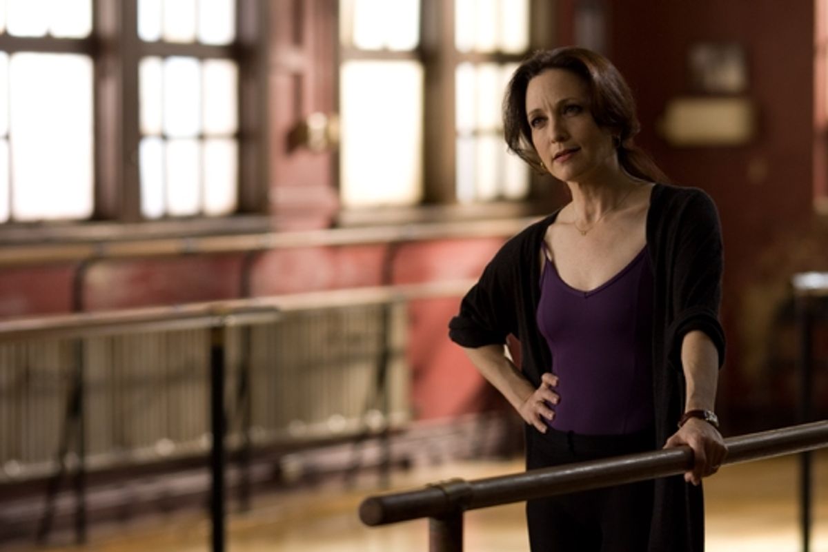 Dance instructor Lynn Kraft (Bebe Neuwirth) at 