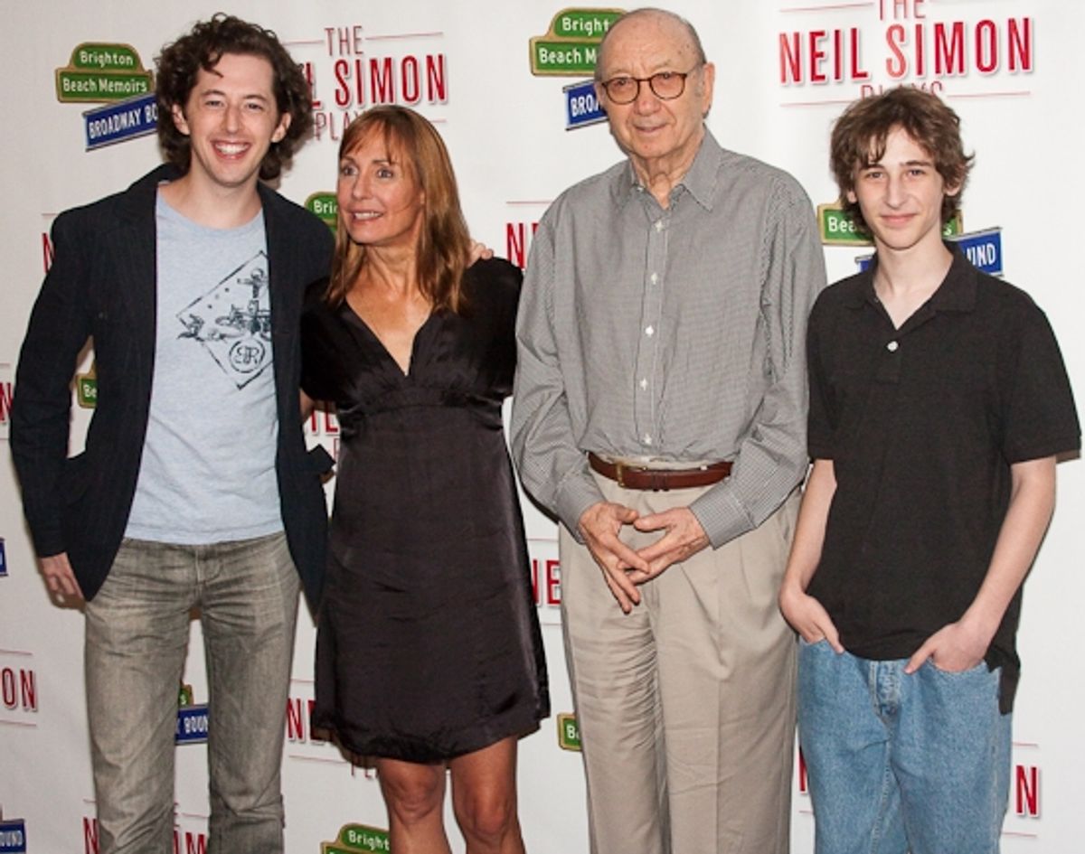 Josh Grisetti, Laurie Metcalf, Neil Simon, and Noah Robins at 