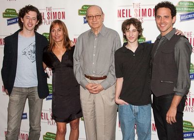 Josh Grisetti, Laurie Metcalf, Neil Simon, Noah Robbins, and Santino Fontana Photo