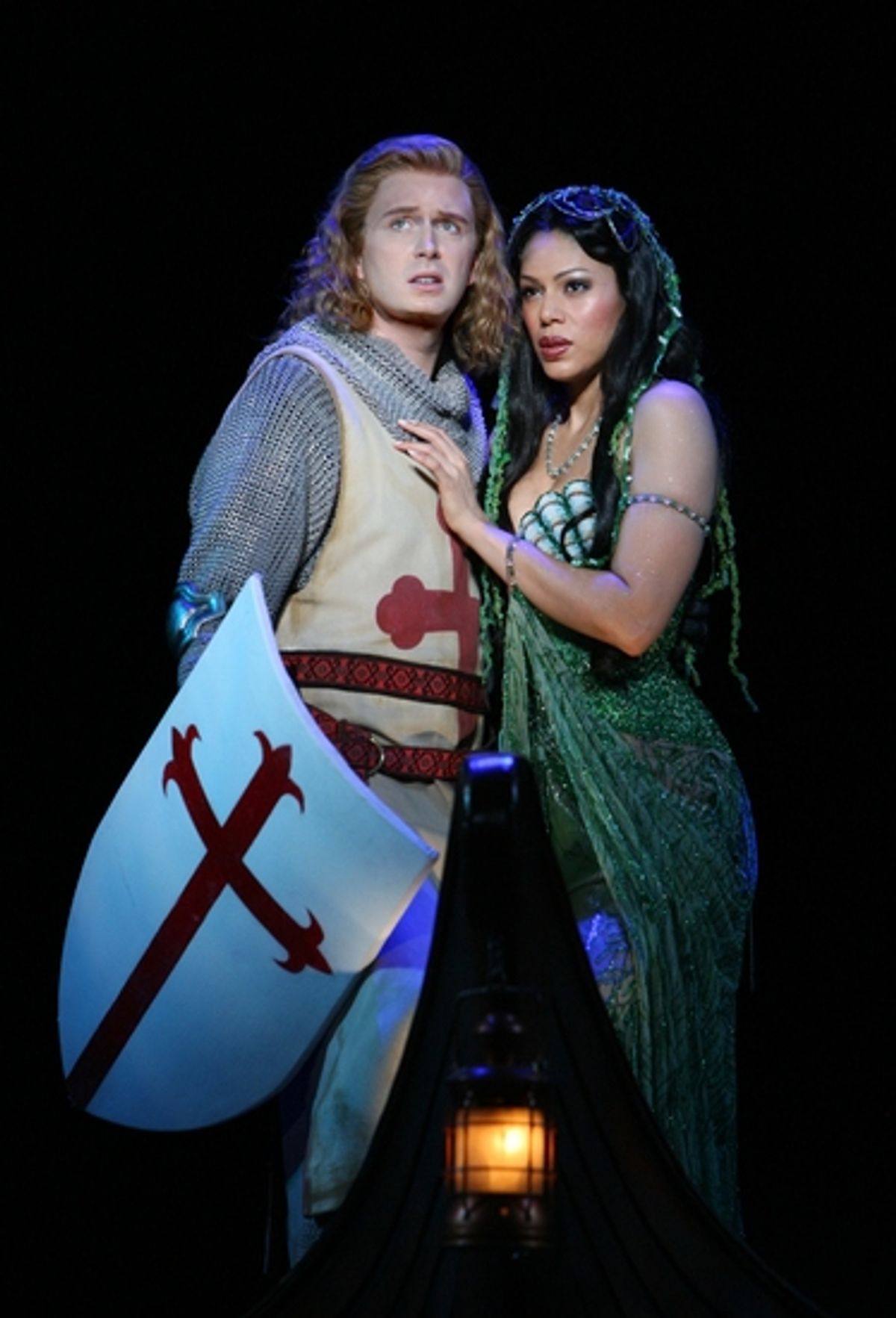 Ben Davis as Sir Galahad and Merle Dandridge as Lady of the Lake at 