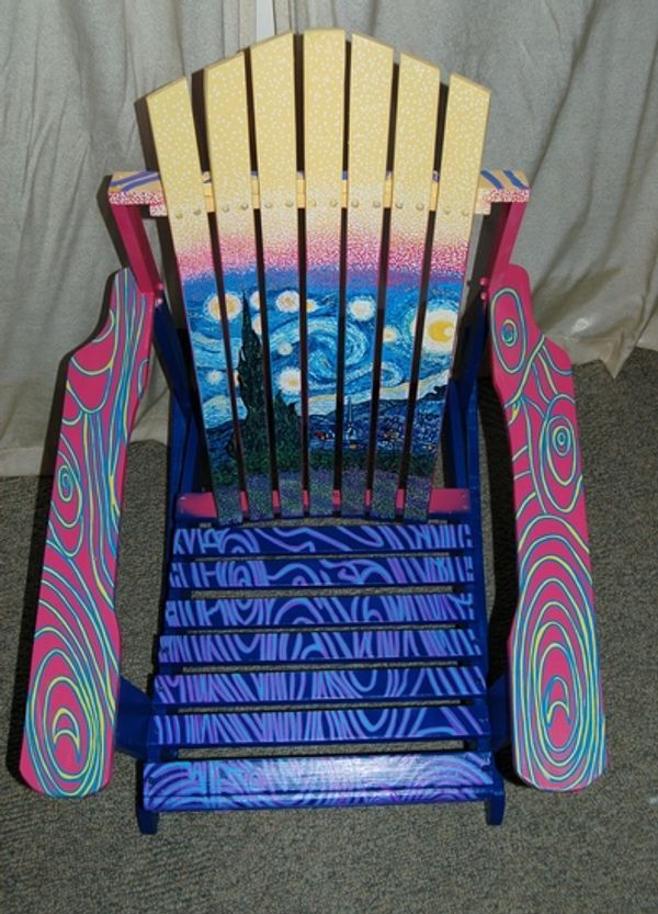 Starry Night Rocker, painted by professional watercolor artist and teacher, Portia… Photo