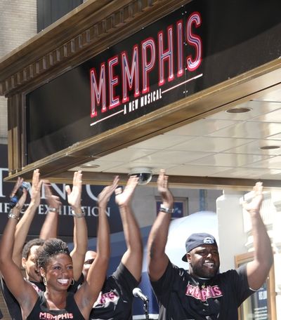 Montego Glover leads the cast and crowd Photo