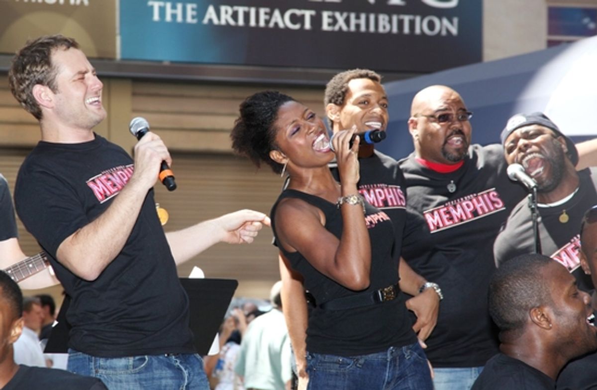 Chad Kimball, Montego Glover, Derrick Baskin and James Monroe Iglehart at 