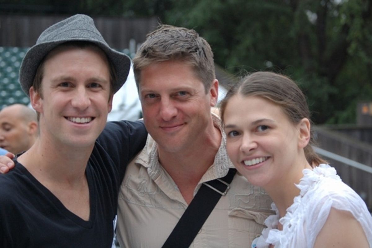 Gavin Creel, Christopher Sieber and Sutton Foster at 