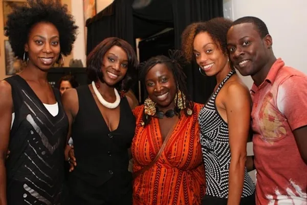 Saycon Sengbloh with cast member for the upcoming Fela! Lauren De Veaux, Abena Koomso Photo