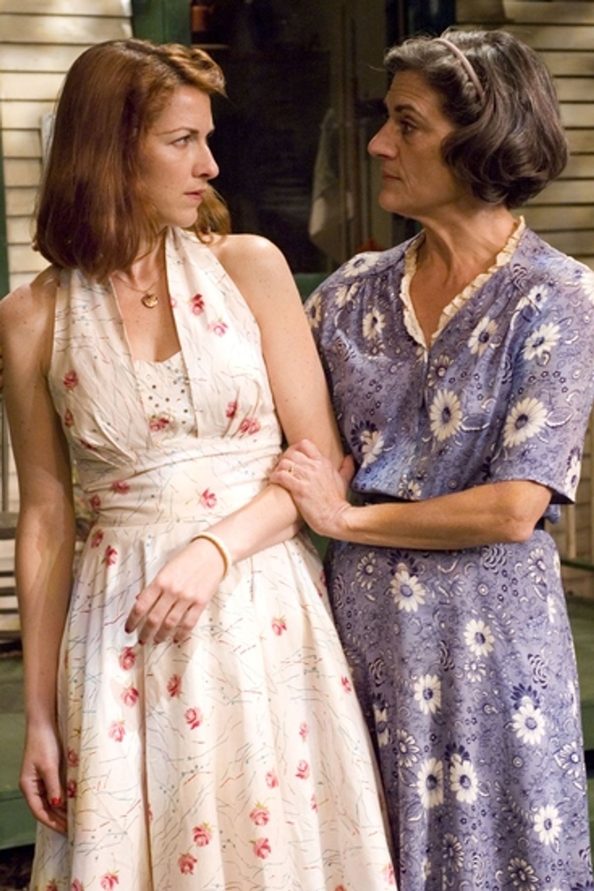 Kate (Janet Ulrich Brooks, right) warns Ann (Cora Vander at 