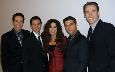 Jeff Leibow, Travis Cloer, Marie Osmond, Deven May and Erich Bergen Photo