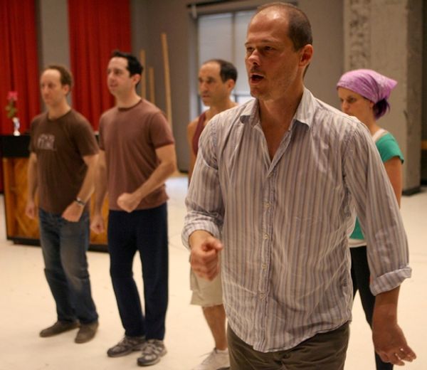 John Carrafa, (back l to r) Joey Slotnick, Ed Kross, Jonathan Brody, and Molly Brenna Photo