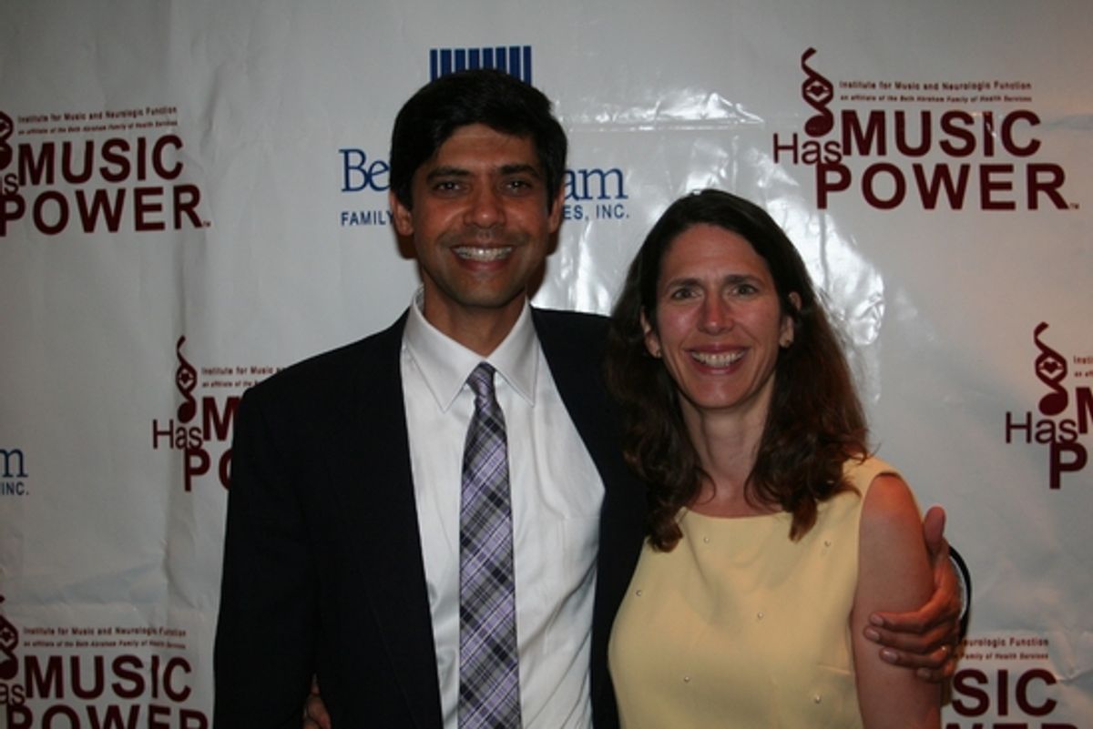 Aniruddh Patel Ph.D with his wife Jennifer Burton at 