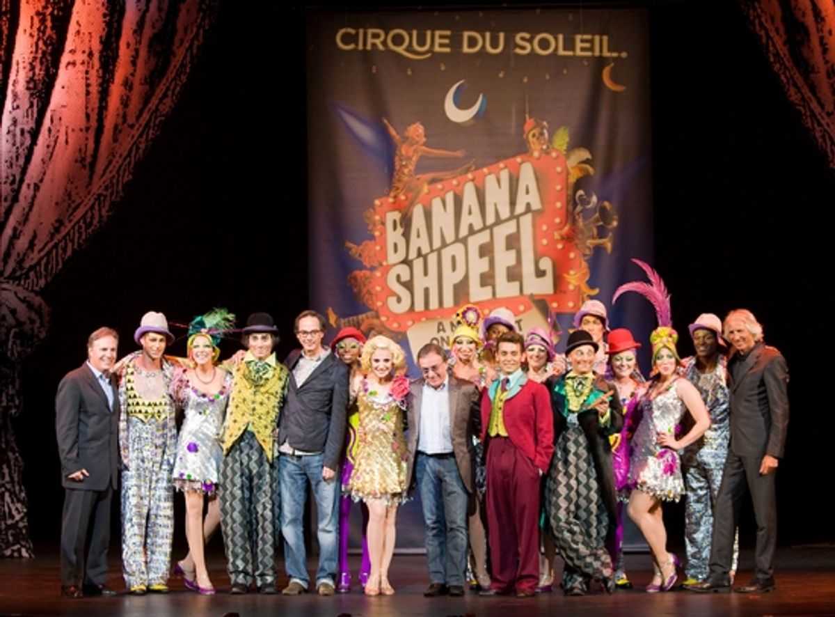 David Shiner, Annaleigh Ashford, Michael Longoria and the entire company at 