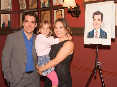 Brian d'Arcy James with wife Jennifer Prescott and daughter Grace Photo
