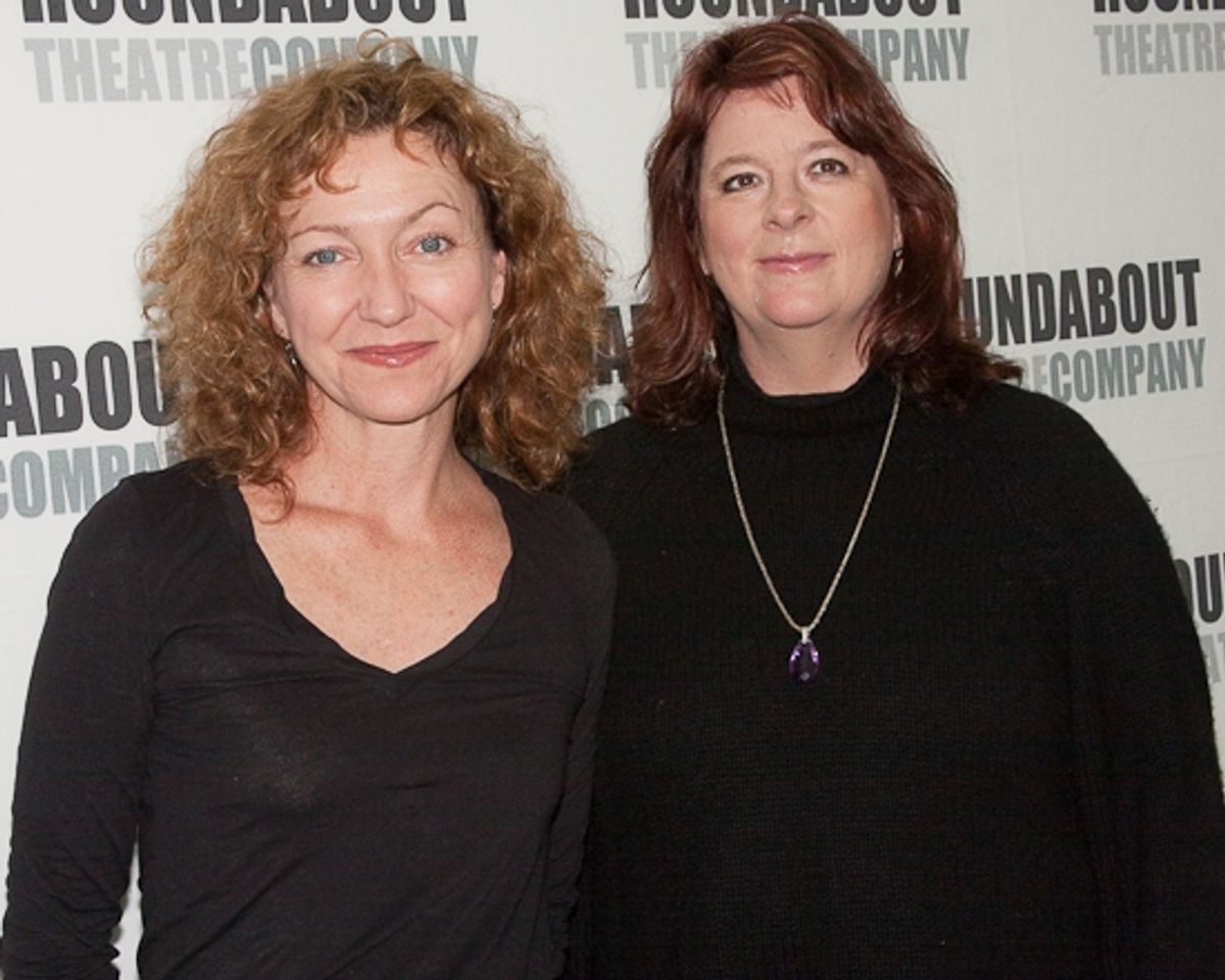 Julie White and playwright Theresa Rebeck at 