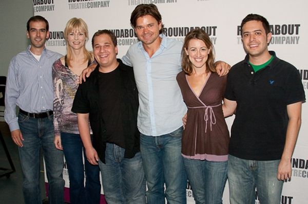 Director Marc Bruni, Lisa Brescia, Jared Gertner, Hunter Foster, Kate Wetherhead, and Photo