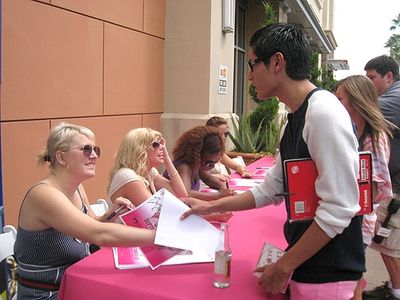 Natalie Joy Johson greets a superfan Photo